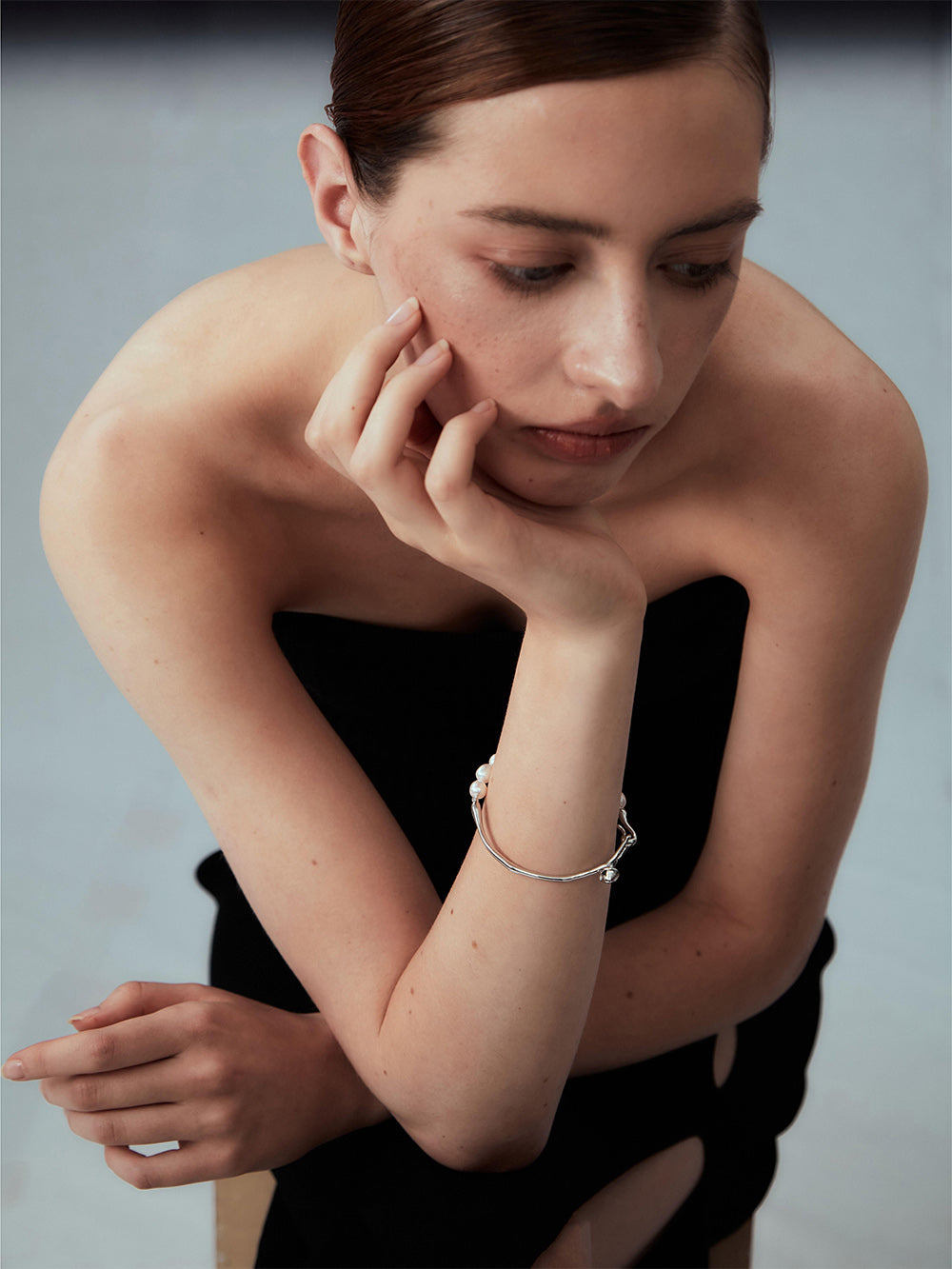 MUKTANK x PEARLONA Dangerous Garden -Long Leg Mushroom Baroque Pearl Bracelet