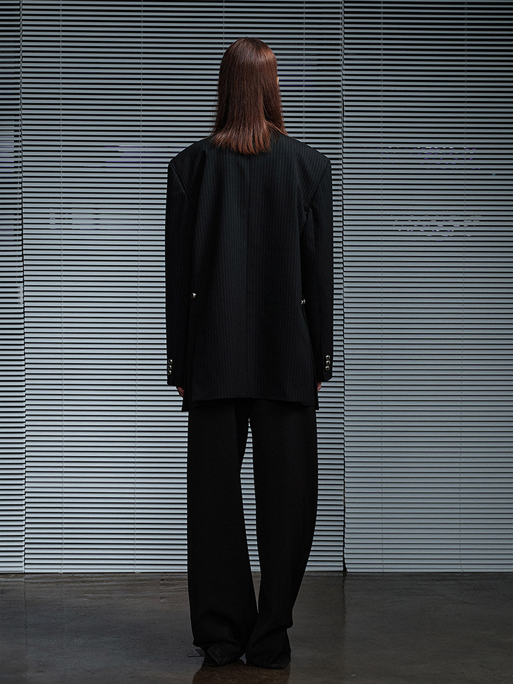 MUKTANK X MODULER Double-Breasted Striped Design Loose Fit Suit