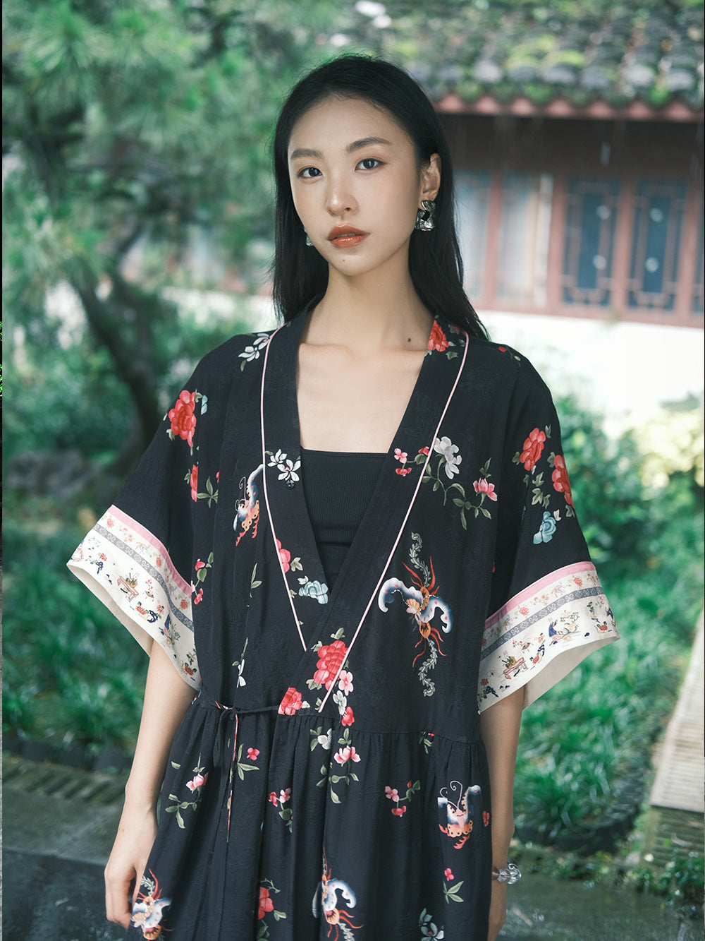 MUKZIN Black New Chinese Style Loose Dress