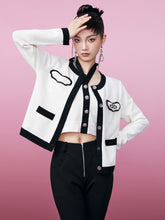 MUKZIN Black and White Chanel-inspired Two-piece Knited Cardigan