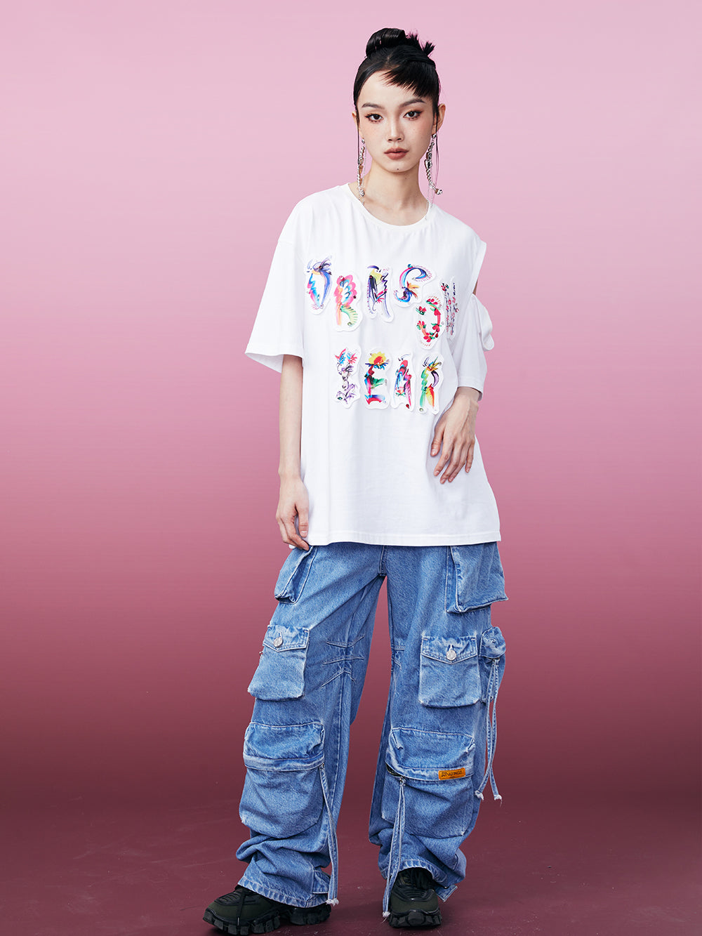 MUKZIN Loose Age-reducing Casual Comfortable 2-color T-shirt