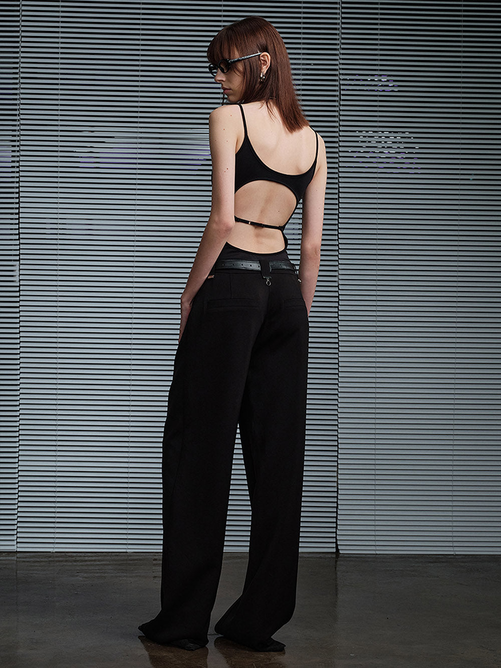 MUKTANK X MODULER Metallic Structural Feel Straight-Leg Trousers