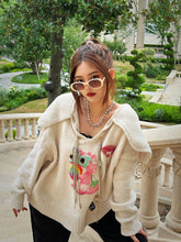 MUKZIN Cute off-white Campus Style Versatile High-quality Ssweater Lapels