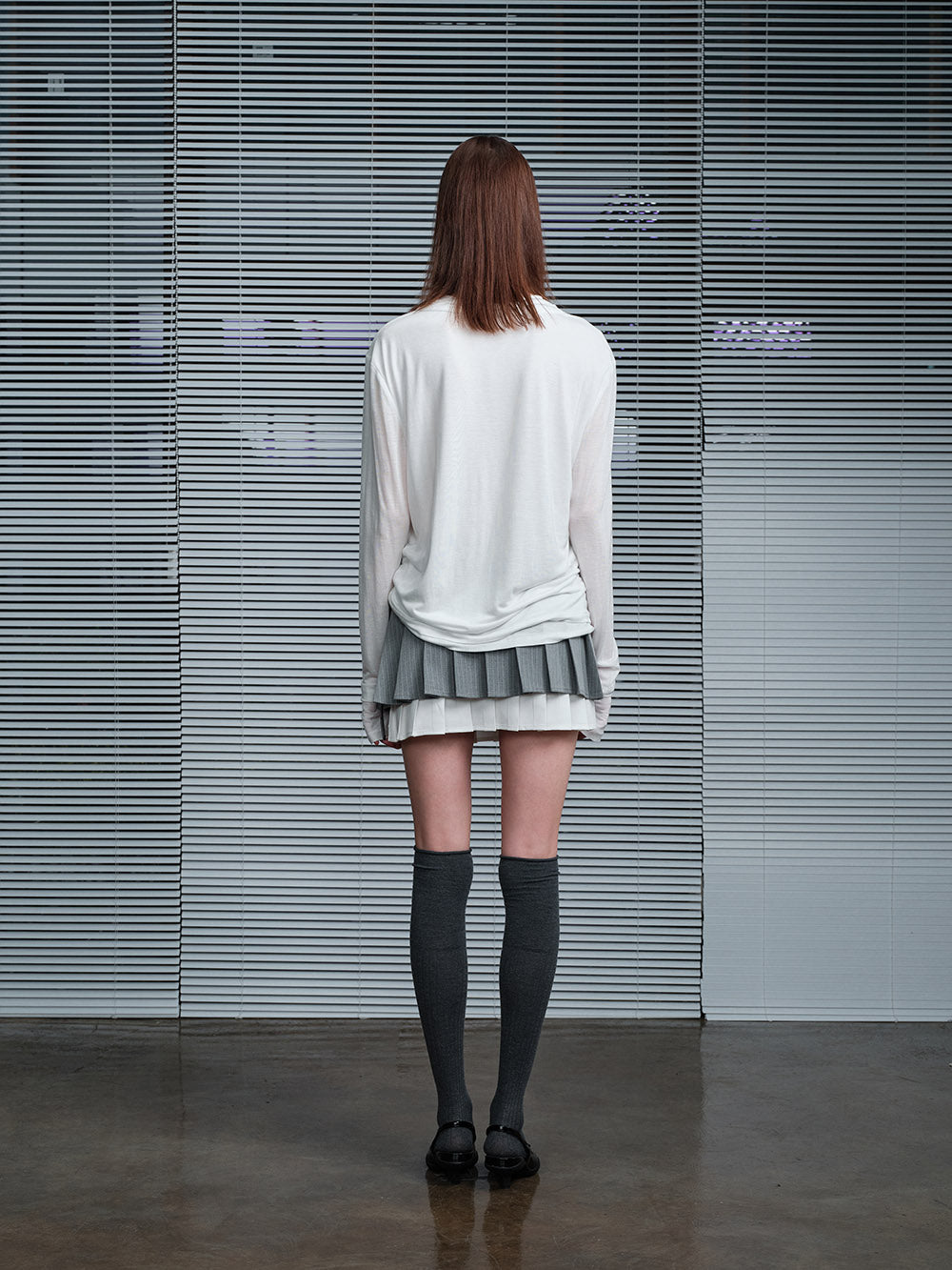 MUKTANK X MODULER Silk-like Faux Two-piece Long Sleeve T-shirt