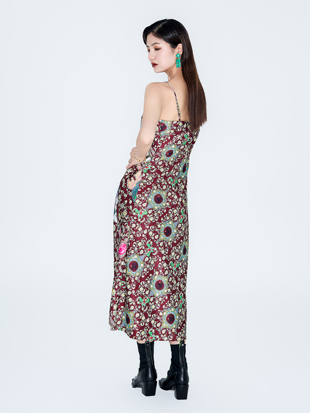 MUKIZN Linglong Printed Sexy Strap Dress
