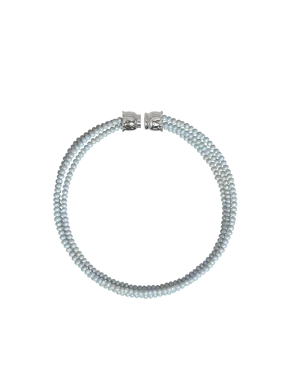 MUKTANK x PEARLONA DANGEROUS GARDEN-GHOST FACE LILY Magnetic Stone Bracelet