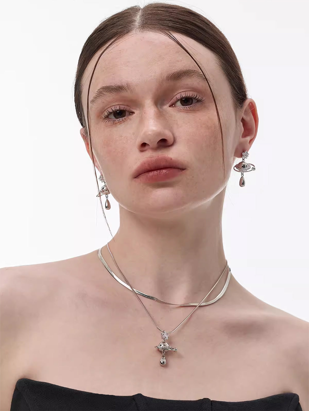 MUKTANK x SUN HUNTER Double Chain Planet Necklace