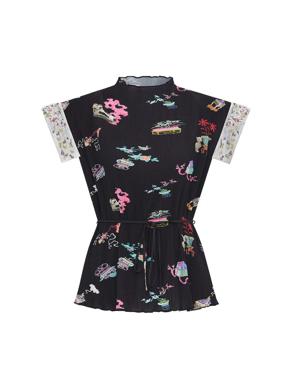 MUKZIN Mid-collar Printed Sleeveless Slim Fit T-shirt