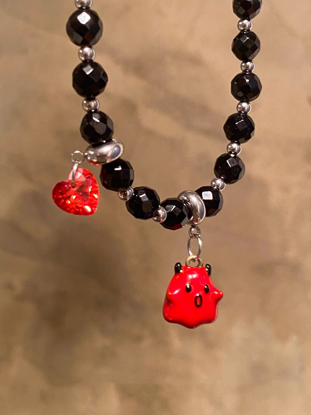 MUKTANK X WHITEHOLE Demon Little Ghost Unique Beaded Necklace