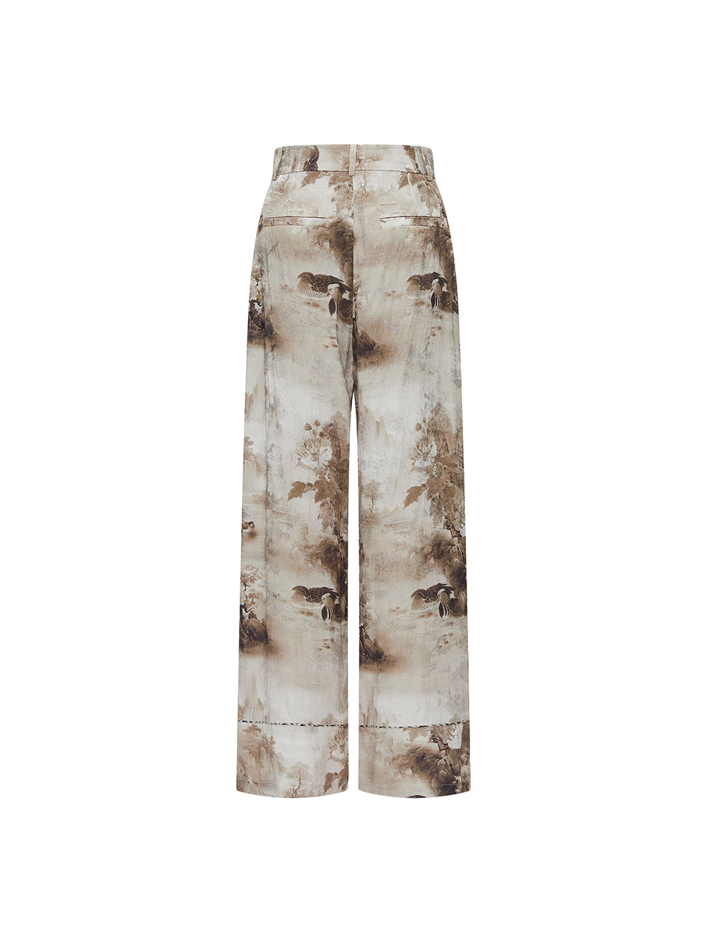 MUKZIN Lilong "Mandarin Duck" Ink-Wash Wide Leg Pants