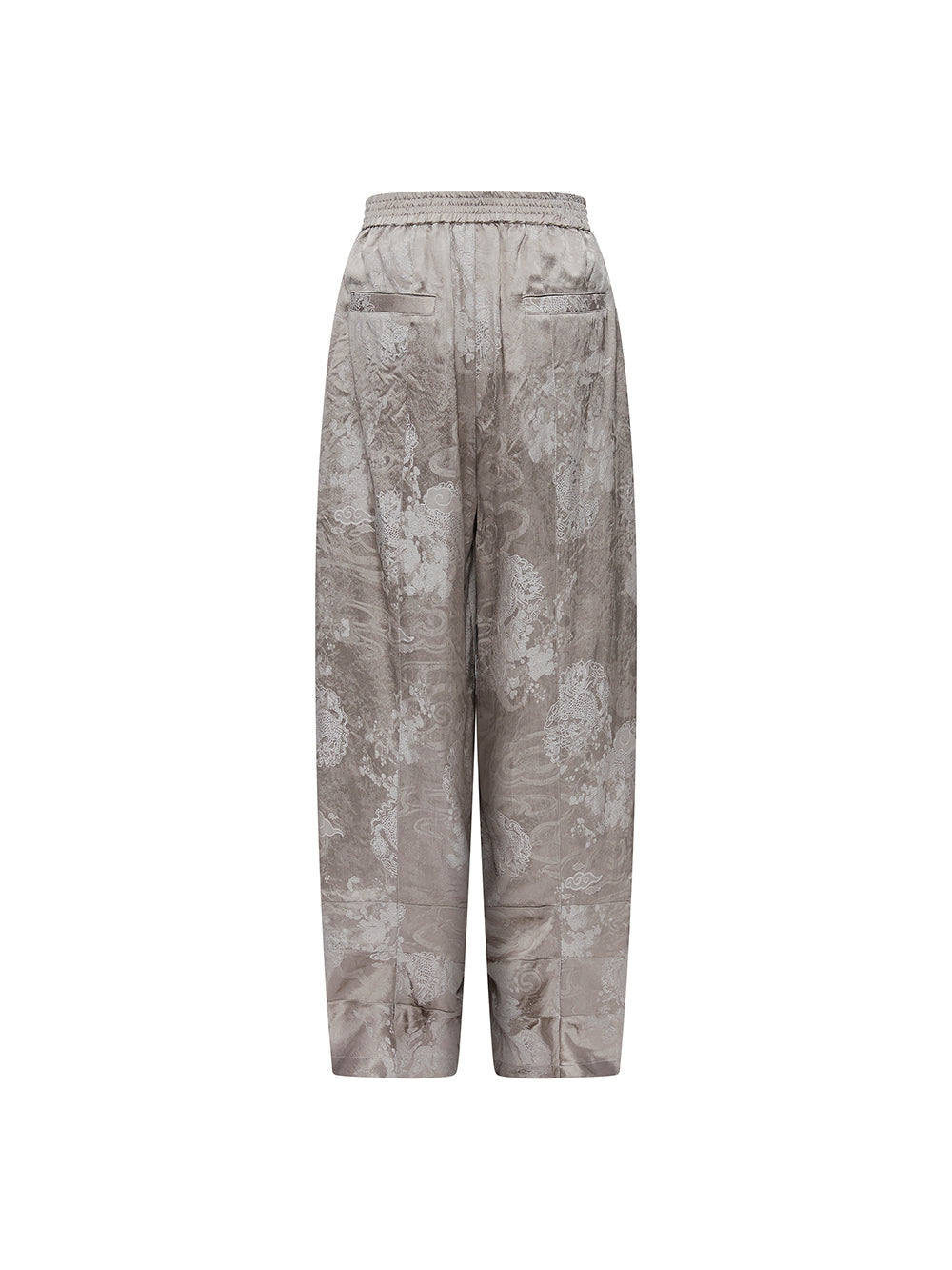 MUKZIN Linglong "thunderclap"Embossed Jacquard Draped Harem Pants