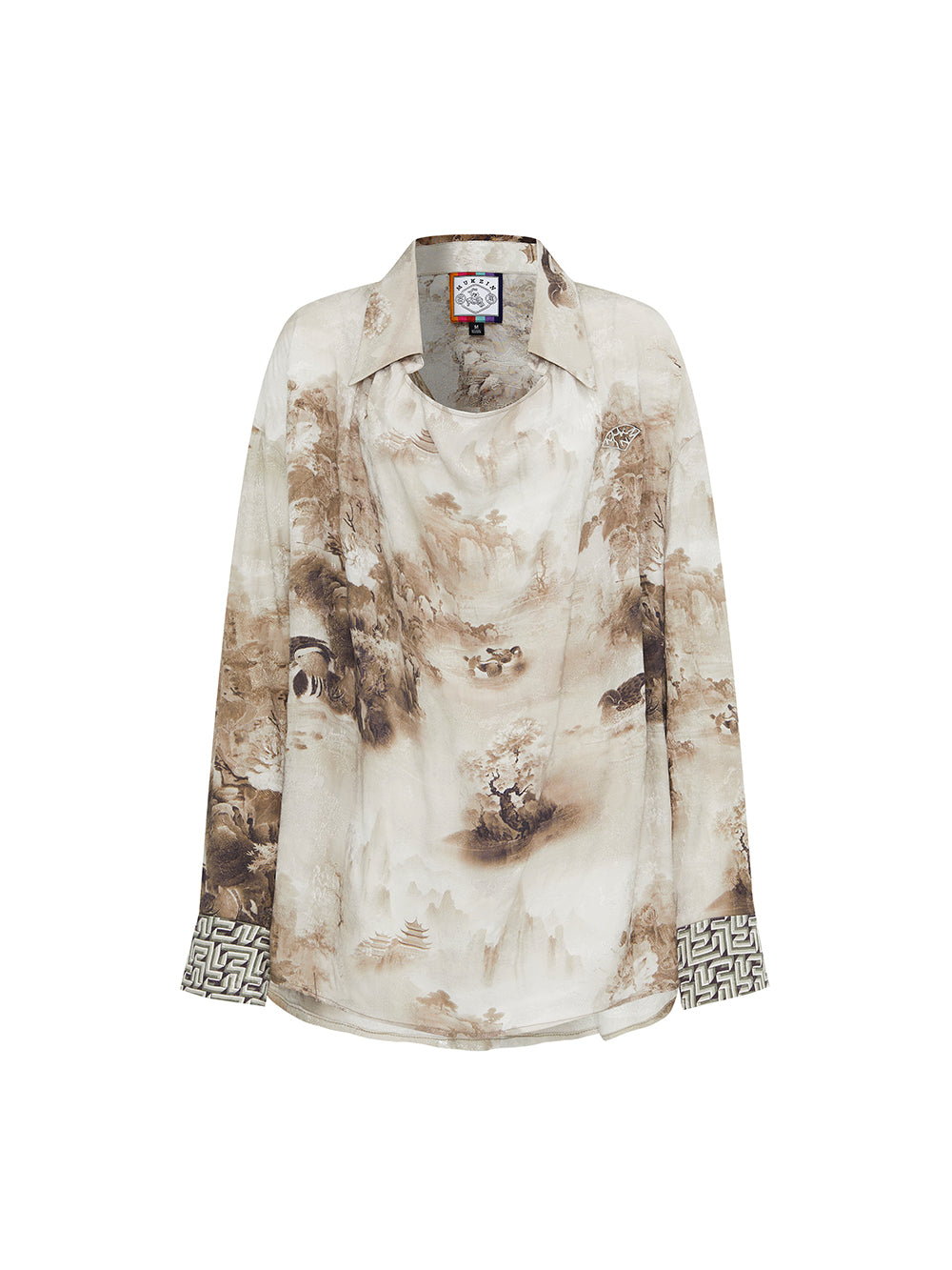 MUKZIN Lilong "Mandarin Duck" Ink-Wash Wide Leg Pants