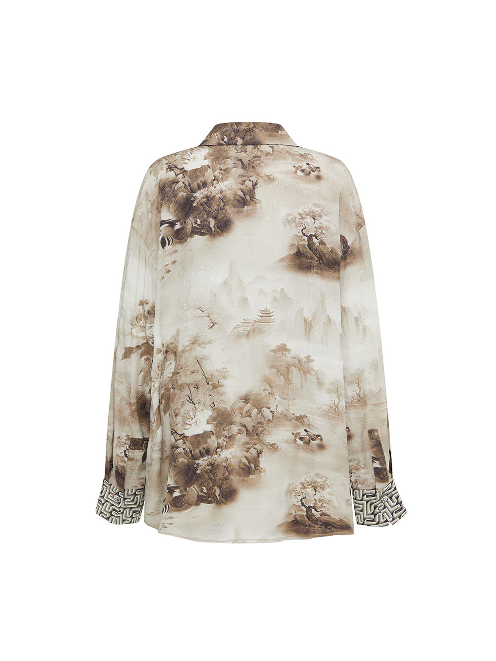 MUKZIN Lilong "Mandarin Duck" Asymmetric Ink-Wash Shirt