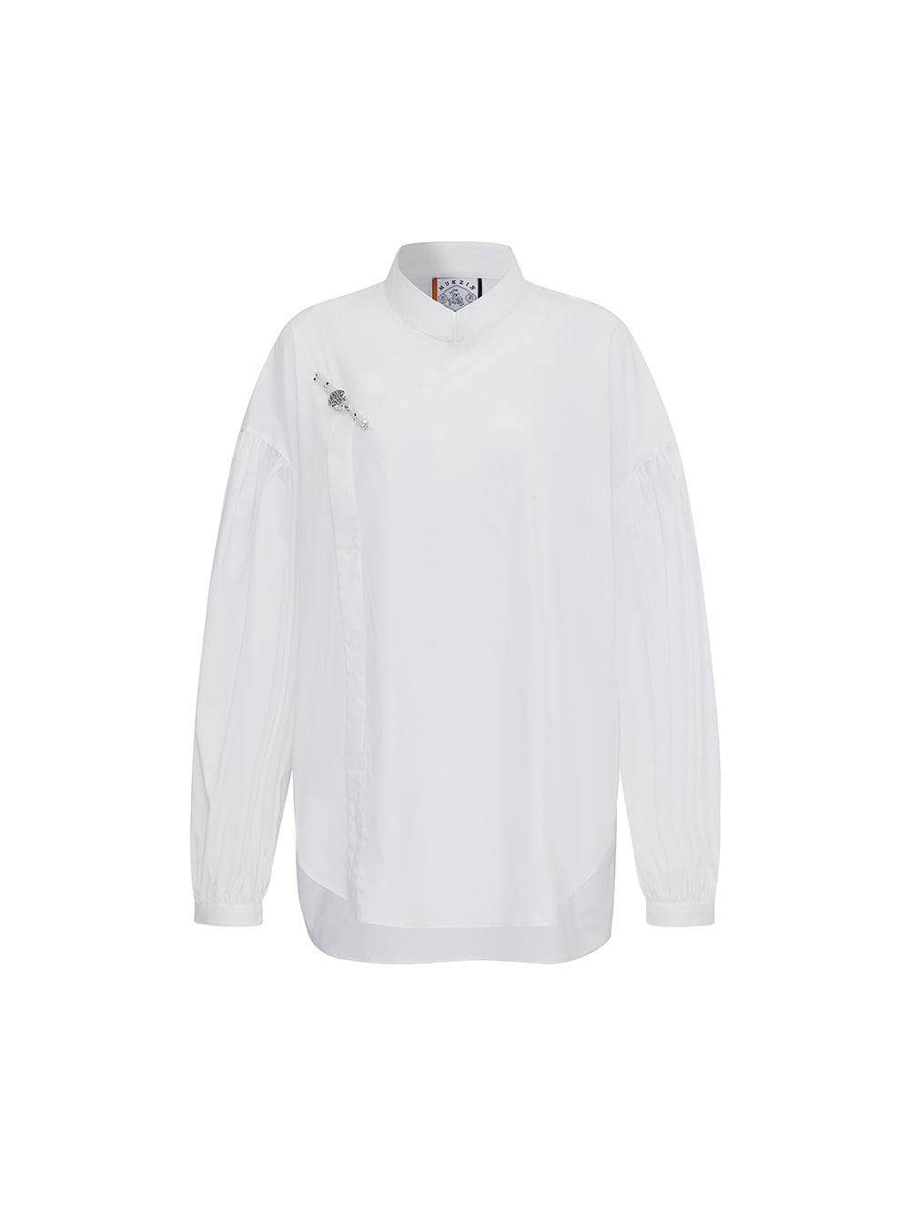 MUKZIN Linglong "White Jade" New Chinese-Style Button-Up Collar Loose Tang Dynasty-Inspired Shirt