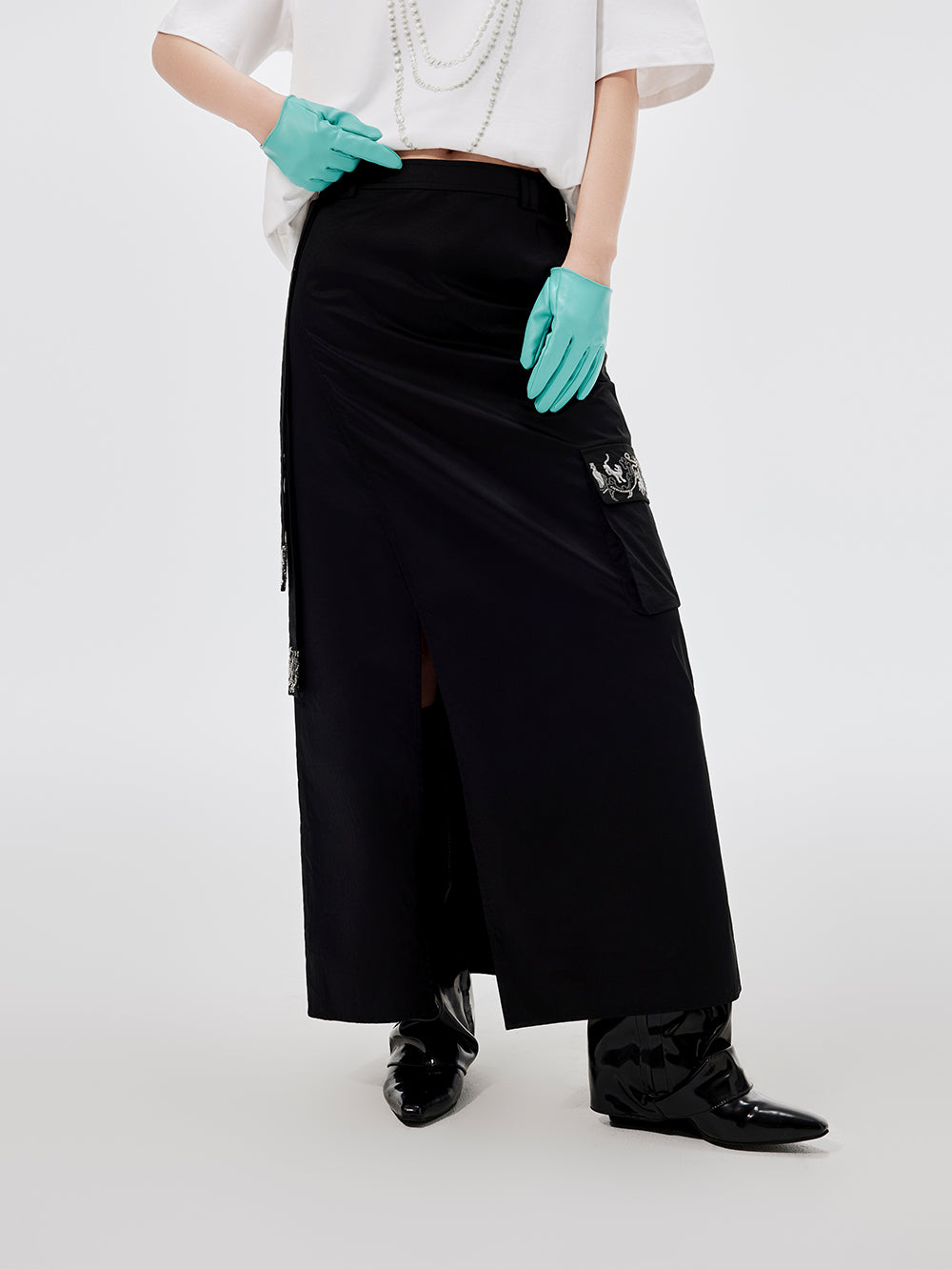 MUKZIN Workwear Straight Midi Skirt