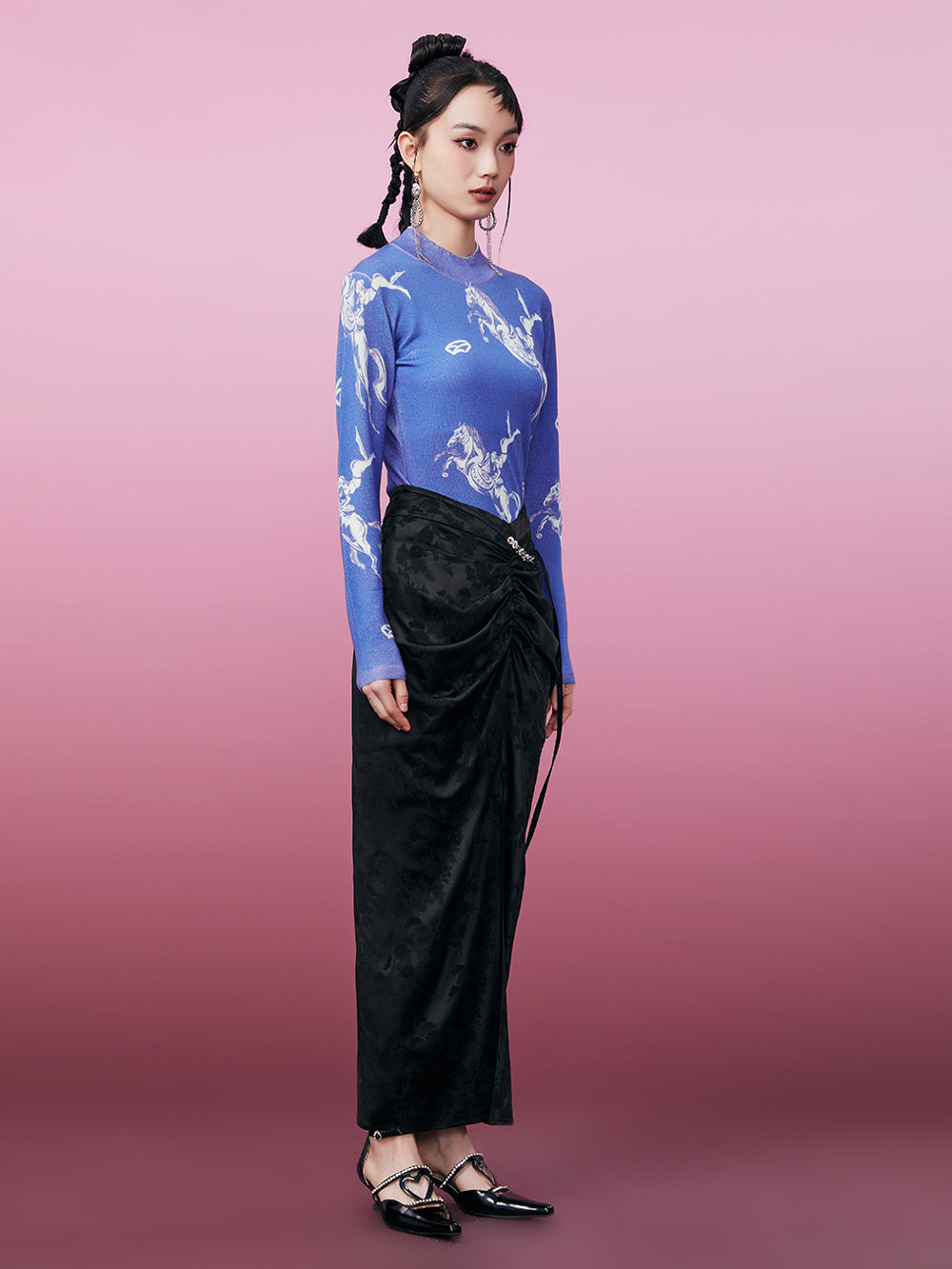 MUKZIN Soft Printed Slim Fit 2-color Original Bottoming Shirt
