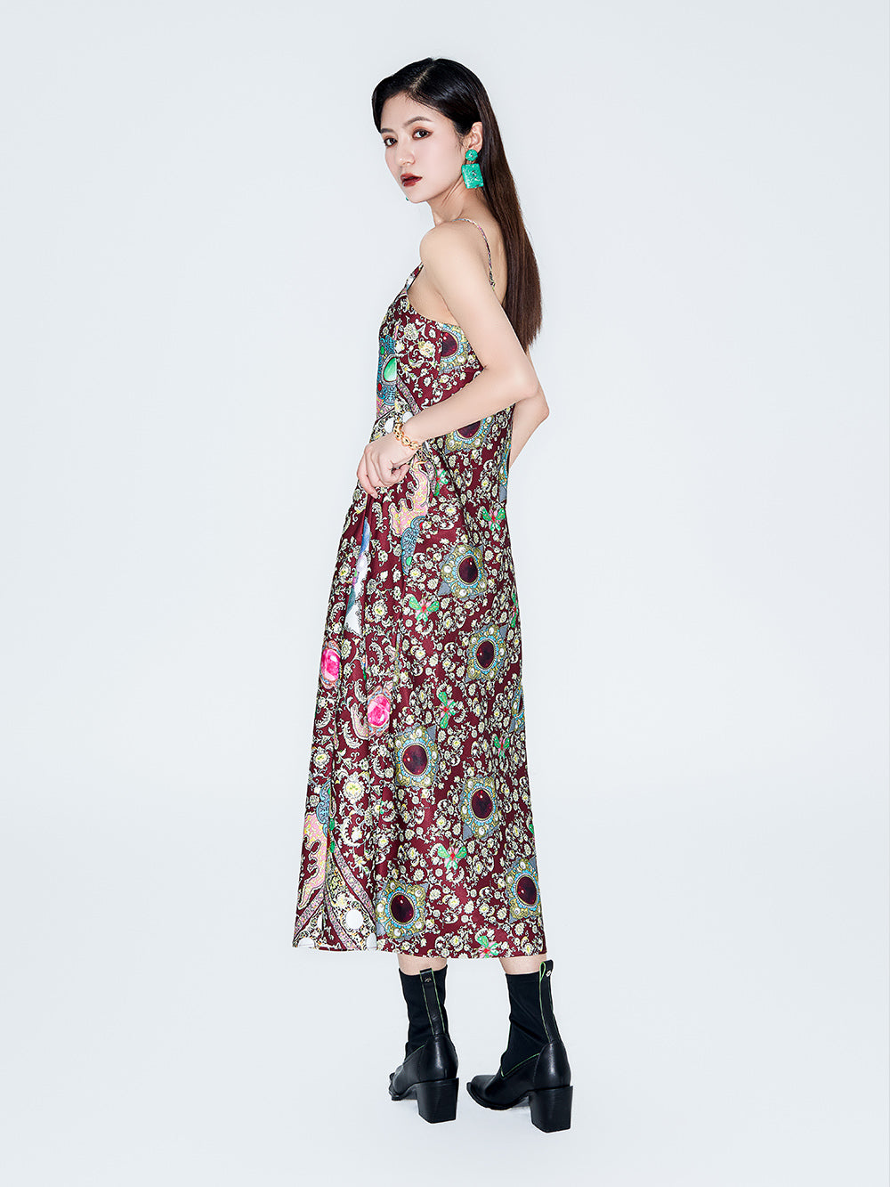 MUKIZN Linglong Printed Sexy Strap Dress