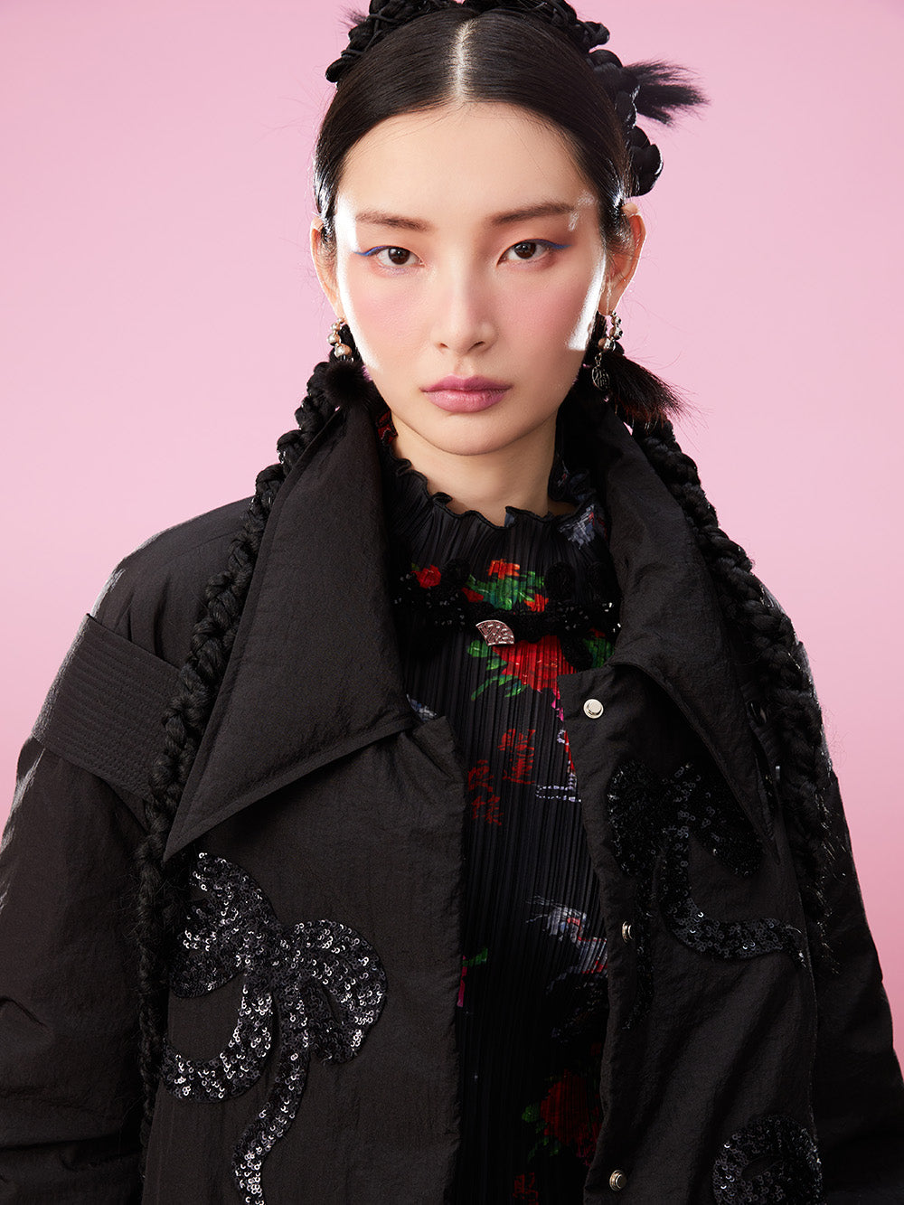 MUKZIN Age-reducing Medium Long Down Black Jacket