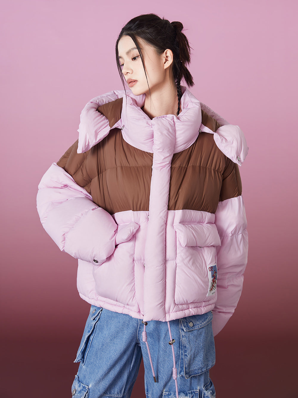 MUKZIN Suger Color Bolocking Down Jacket