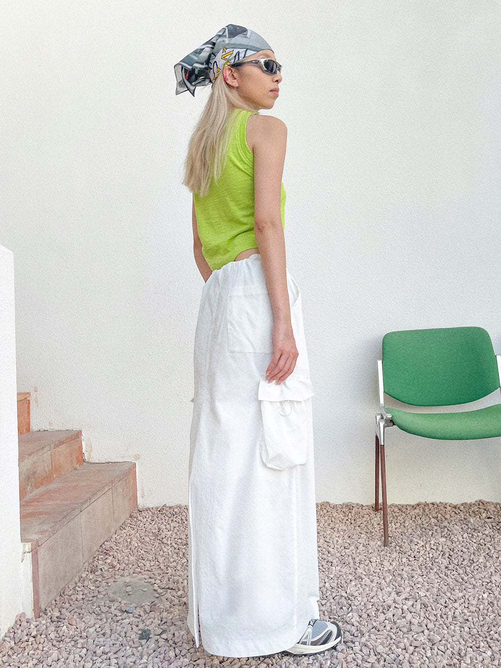 MUKTANK x TWOPLUMGIRLS Casual Retro Cargo-Style Drawstring Waist Skirt
