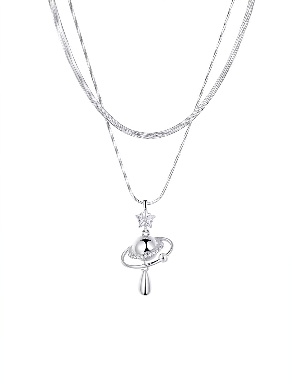 MUKTANK x SUN HUNTER Double Chain Planet Necklace