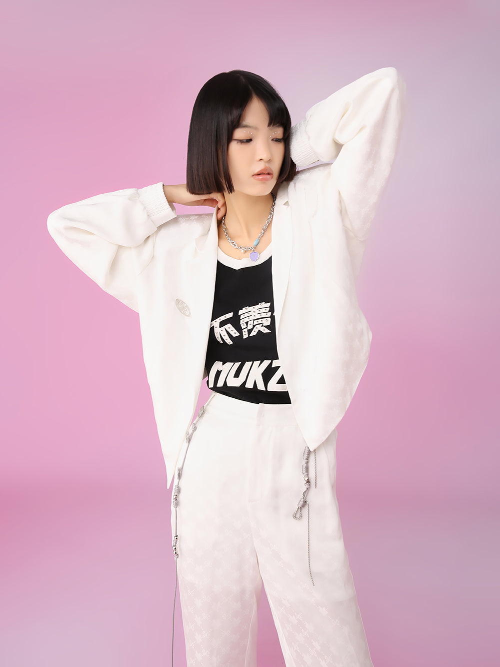 MUKZIN White Simple Temperament Charming All-Match Suit