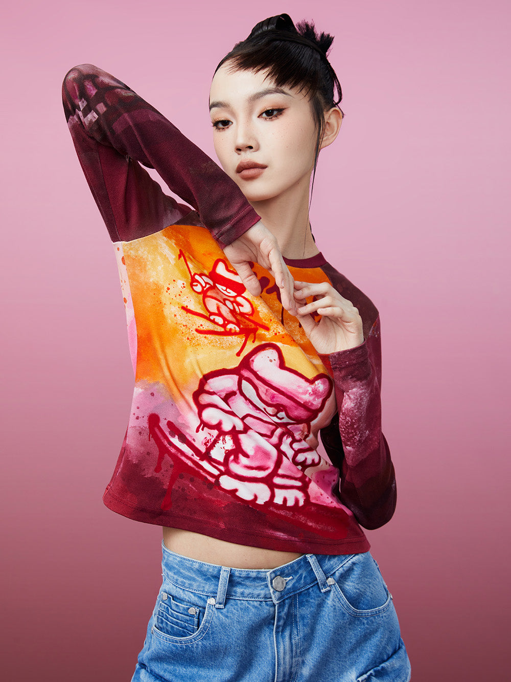 MUKZIN Slim Fit Printed Retro Original Classic Bottoming Shirt
