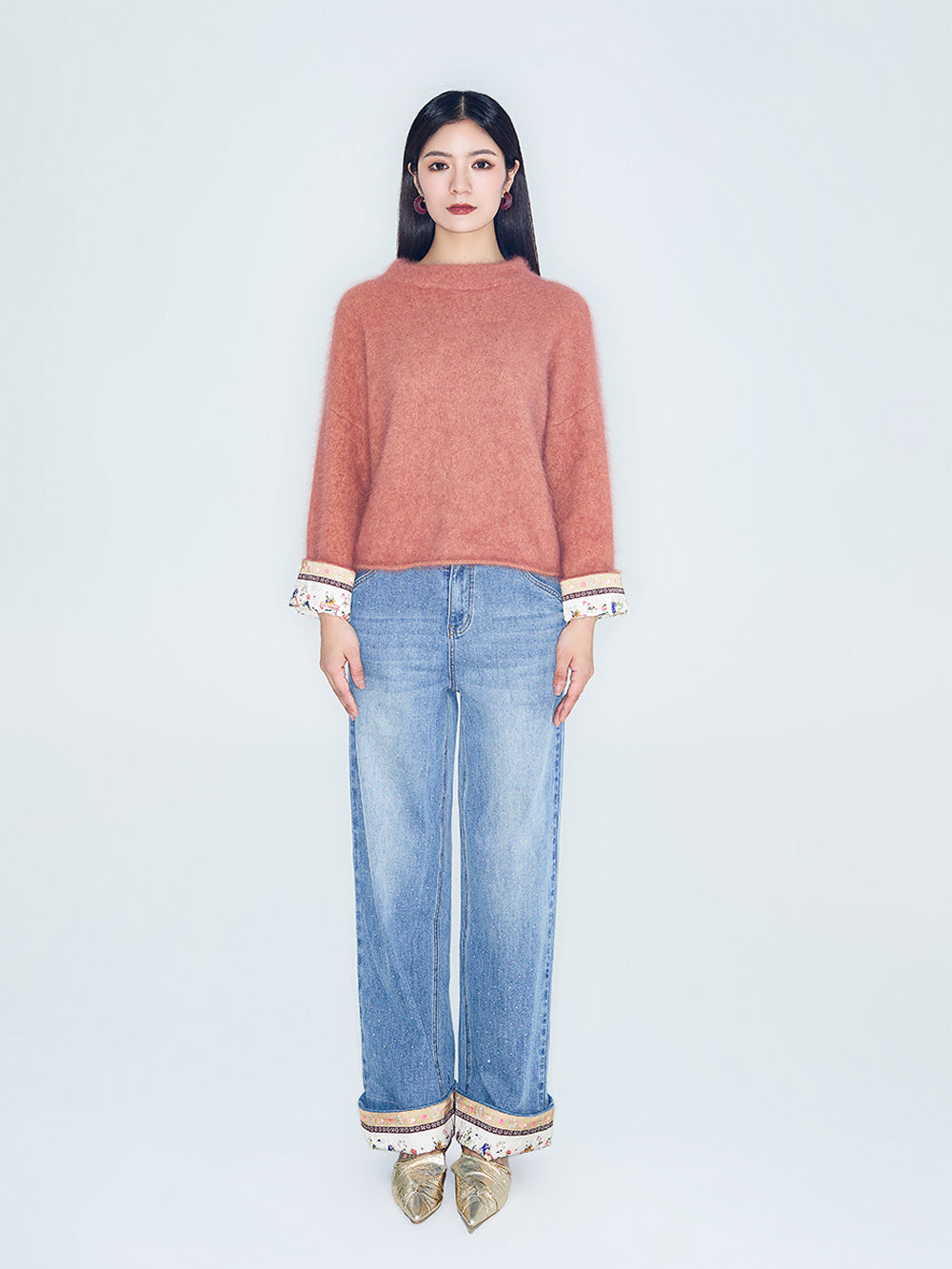 MUKZIN Lilong "Young Travel" Slimming Patchwork Straight-Leg Jeans
