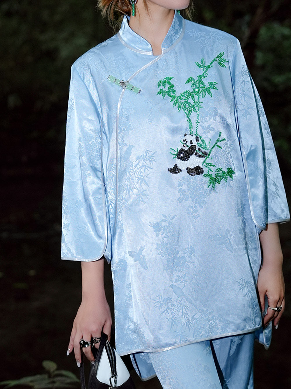 MUKZIN Blue New Chinese Cheongsam Shirt