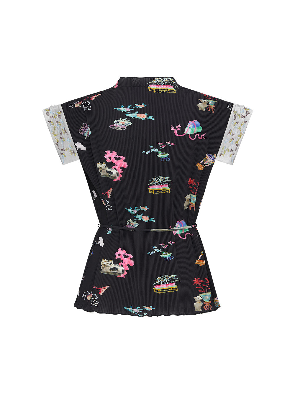 MUKZIN Mid-collar Printed Sleeveless Slim Fit T-shirt