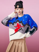 MUKZIN Skiing Women Blue Knited Sweater