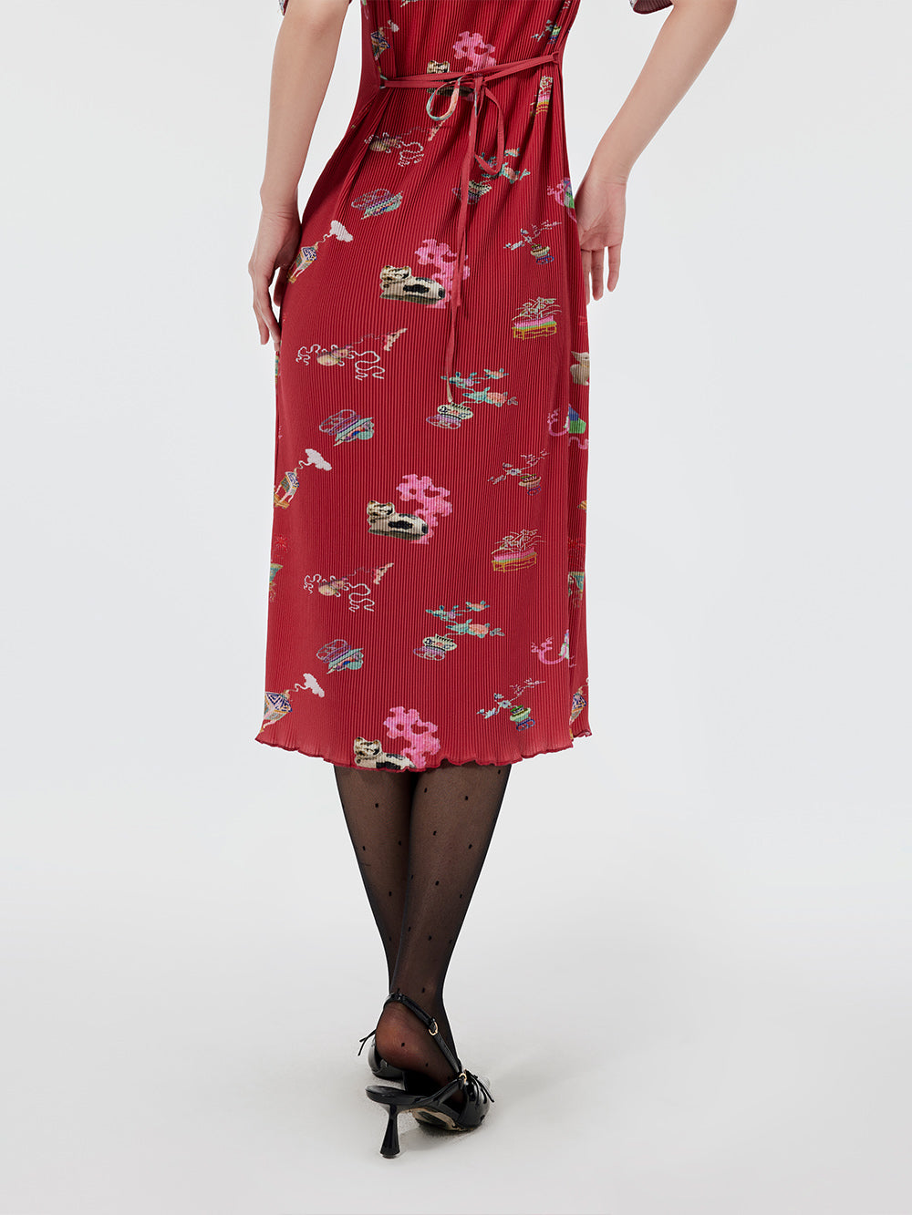 MUKZIN Printed Short-sleeved Cheongsam Qi Pao