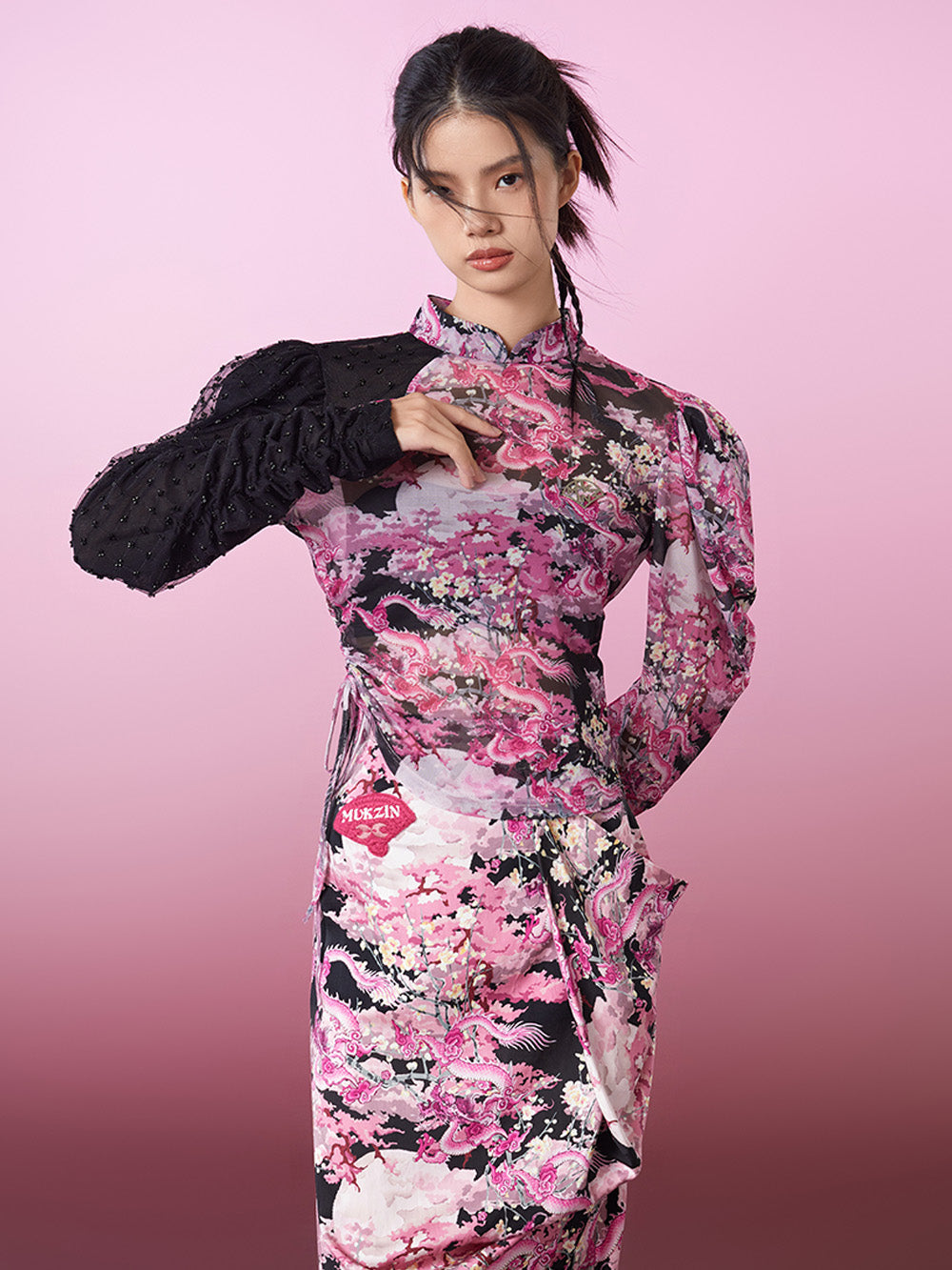 MUKZIN Puff Sleeve Printed Comfortable Slim Fit Bottoming Undeshirt