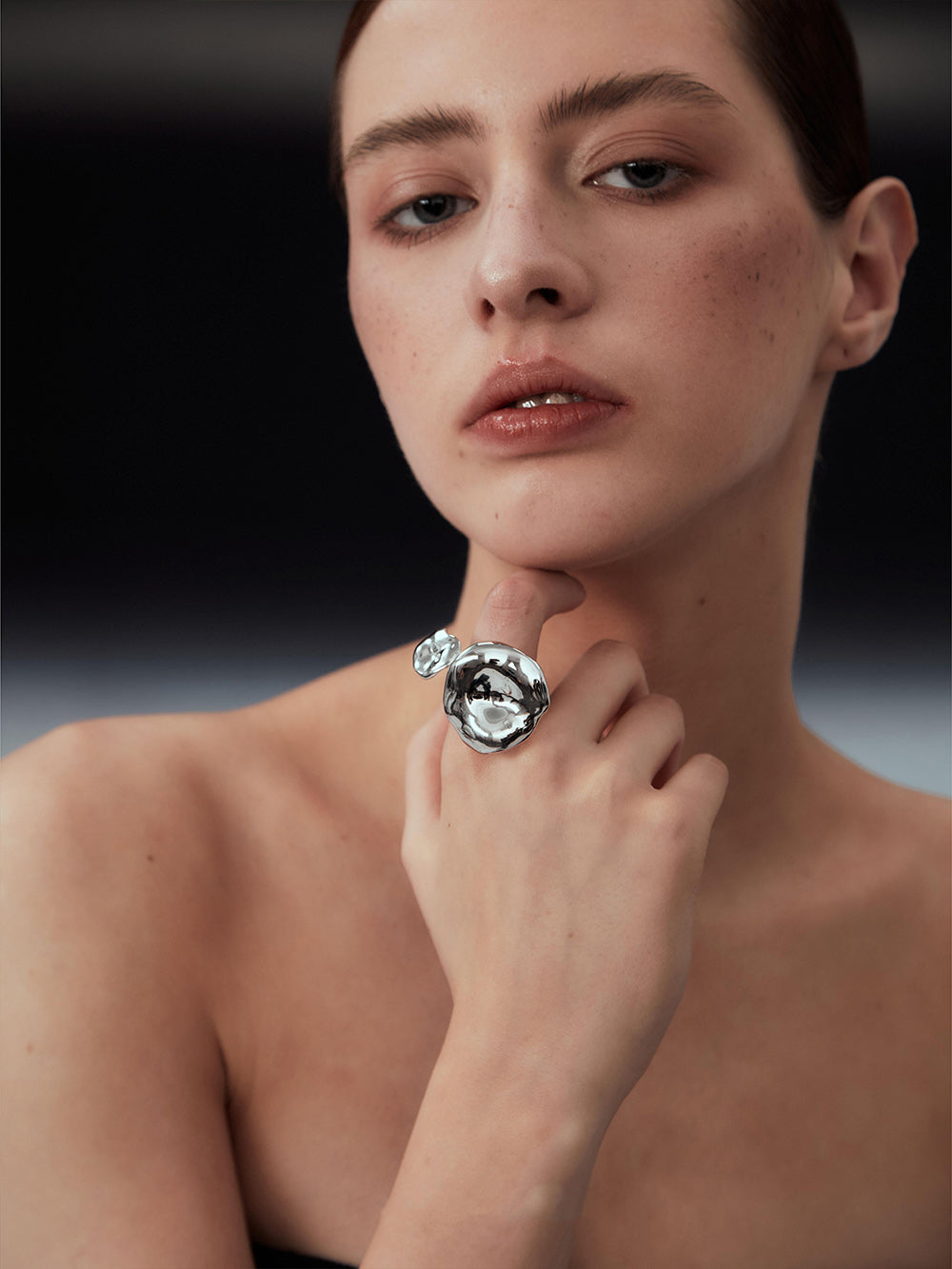 MUKTANKxPEARLONA Dangerous Garden -Pleated Mushroom Pearl Ring