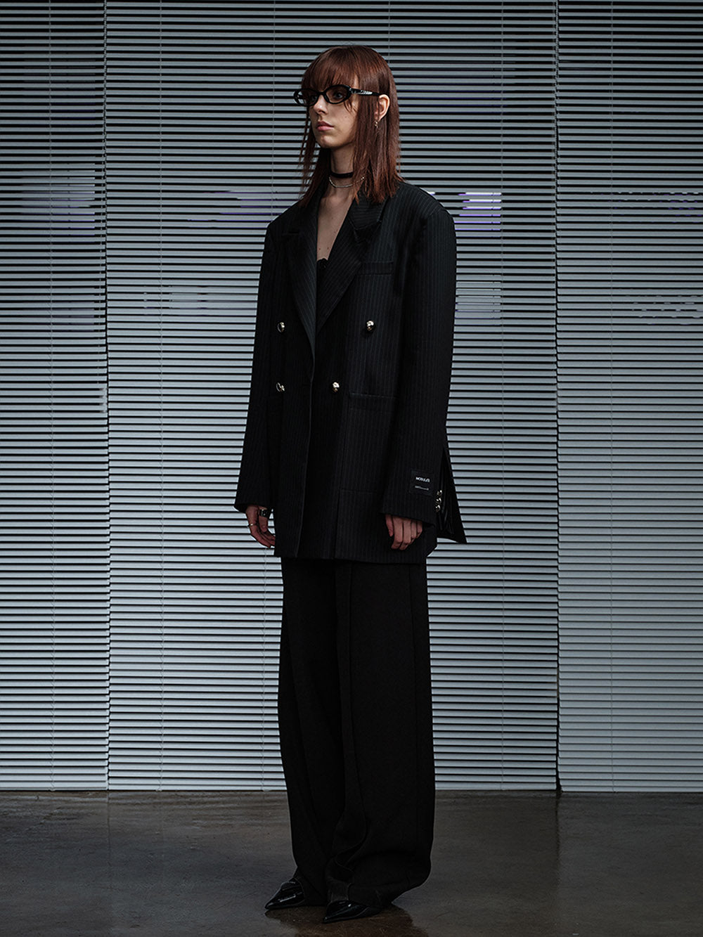 MUKTANK X MODULER Double-Breasted Striped Design Loose Fit Suit