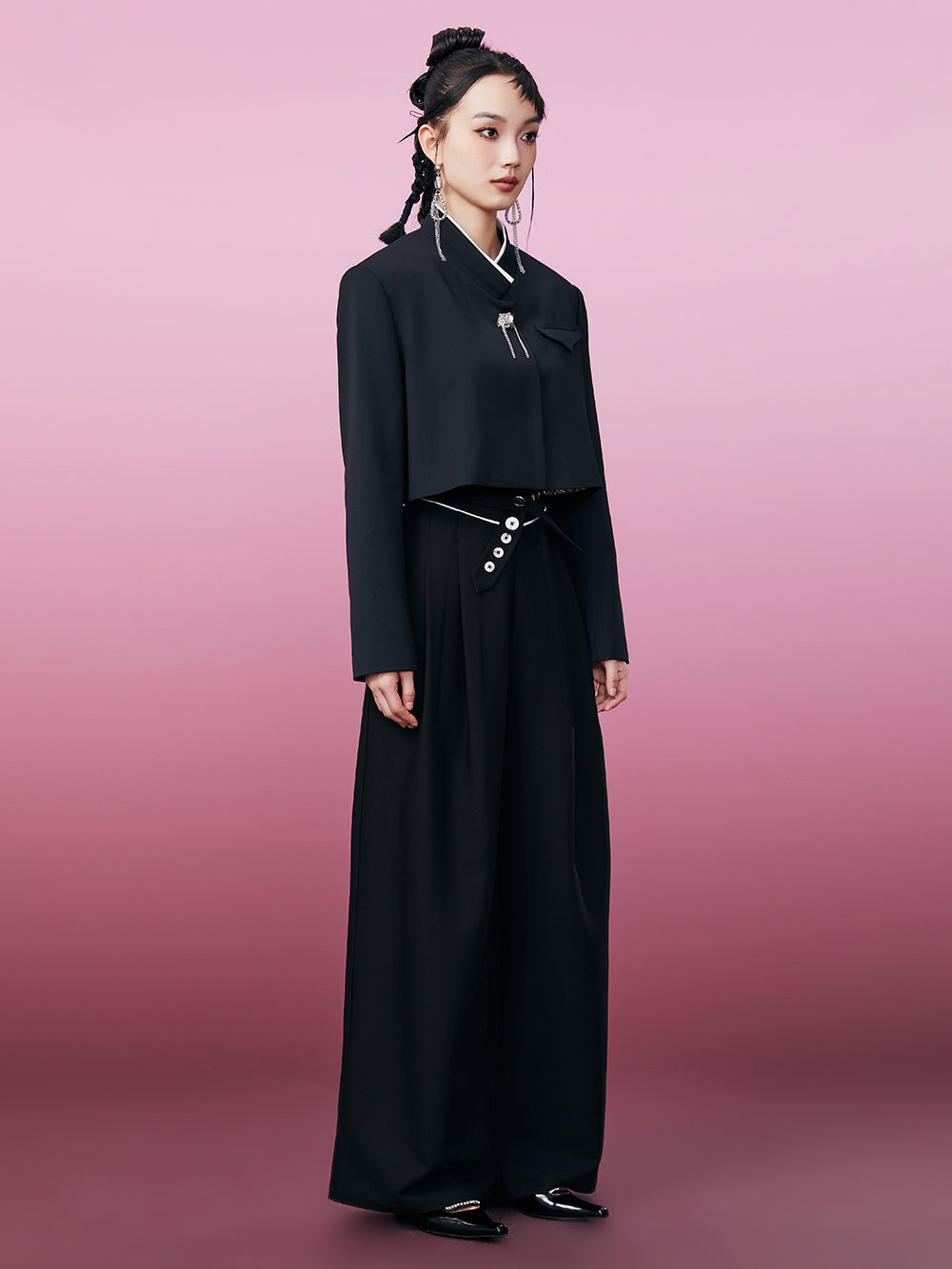 MUKZIN Original Short Black Coat look Slimming