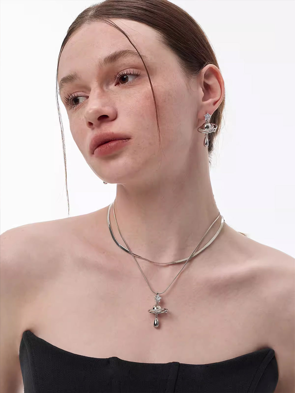 MUKTANK x SUN HUNTER Double Chain Planet Necklace