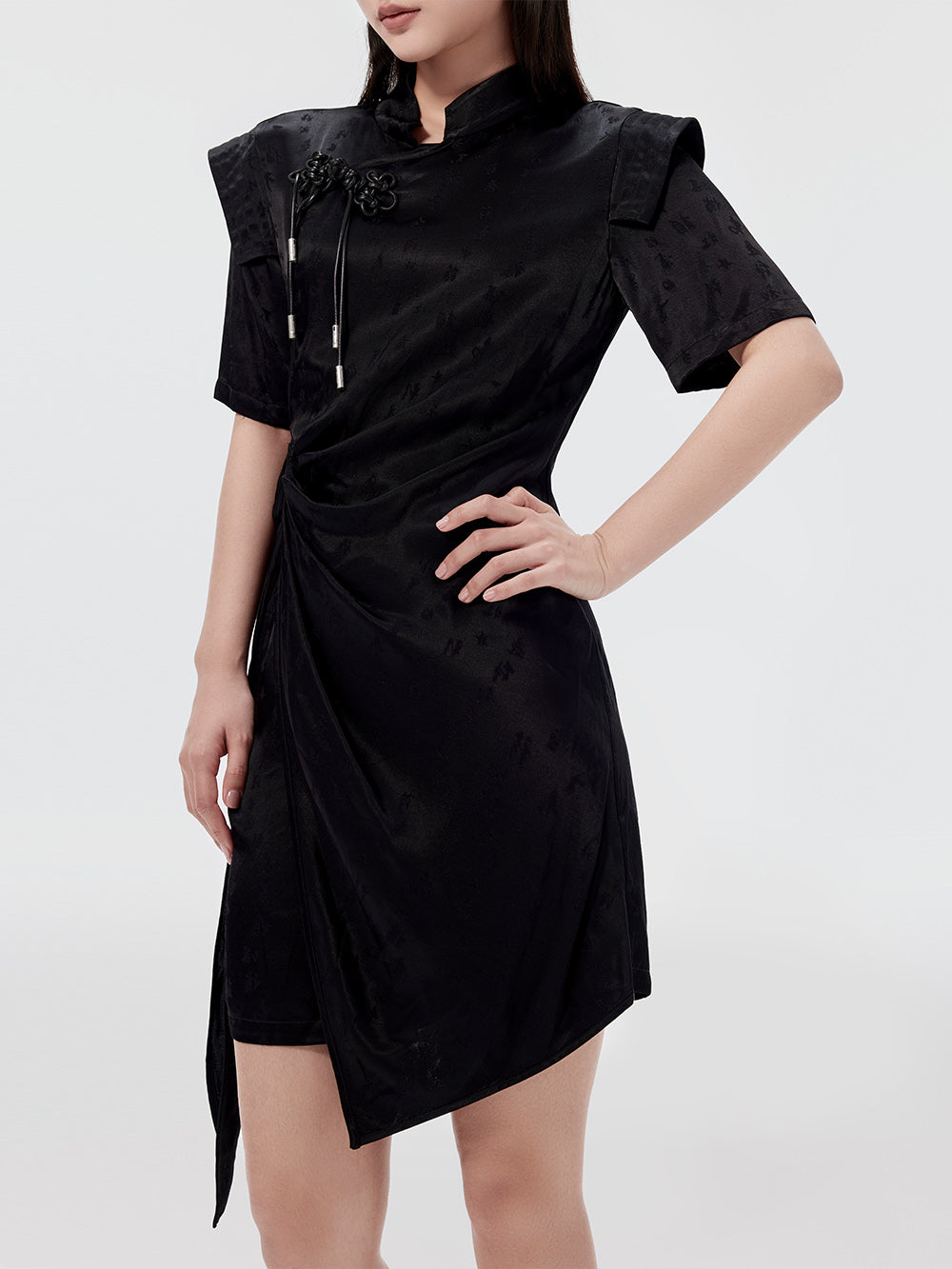 MUKZIN Retro Printed Waist Design Cheongsam Dress