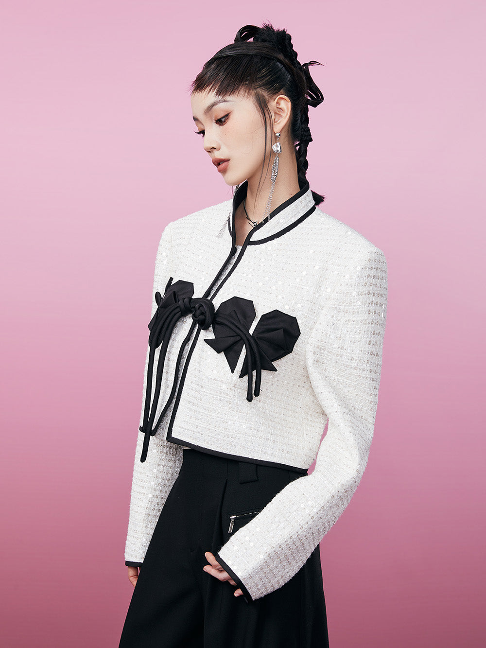 MUKZIN Stylish Short Durable 2-color Color Block Coat