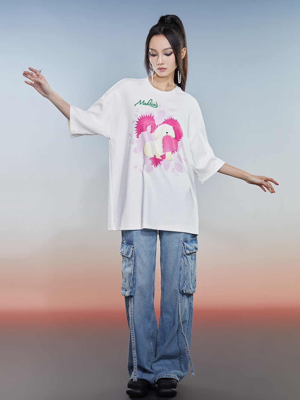 MUKZIN 2-Color Loose Casual Cute Printed T-shirt