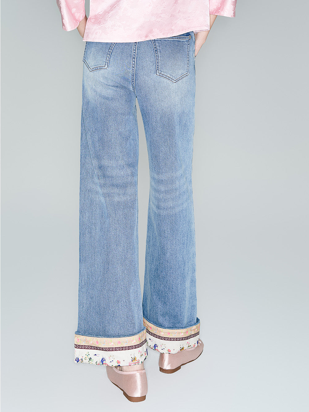 MUKZIN Lilong "Young Travel" Slimming Patchwork Straight-Leg Jeans