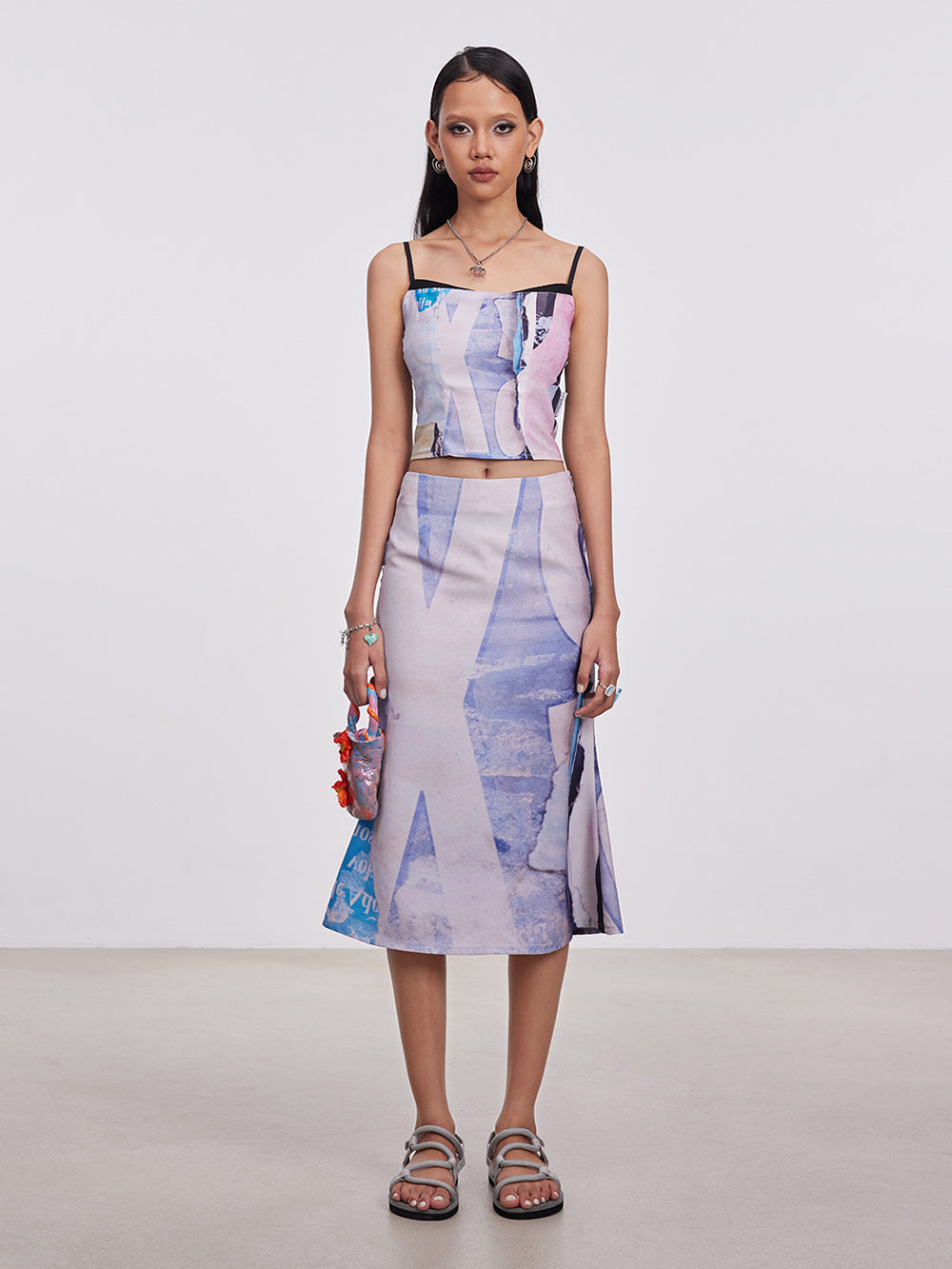 MUKTANK x Damage Asia Tropical Vacation Printed Skirt Set (Top+Skirt)