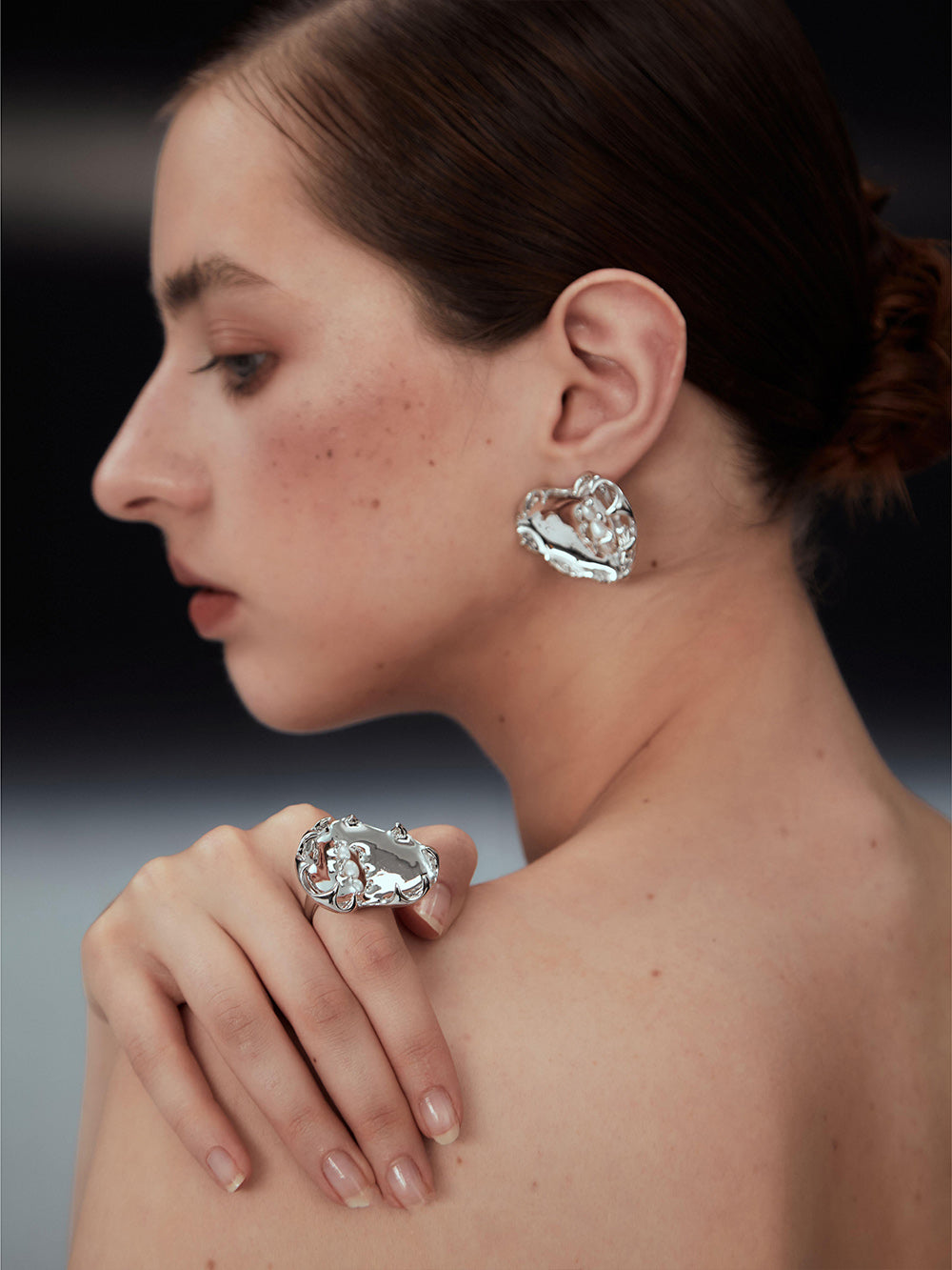 MUKTANK X PEARLONA Dangerous Garden -Venus Flytrap Heart-shaped Pearl Ring