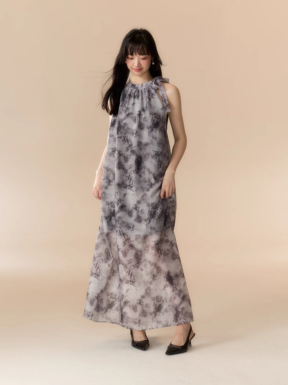 MUKTANK X LOUMUTAKU New Chinese-Style Ink Color Halter dress