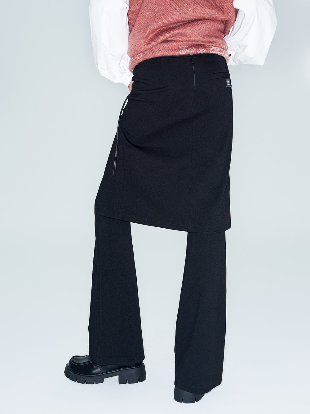 MUKZIN Linglong "Shadow" Chinese Retro Fake Two-Piece Bell-bottom Pants
