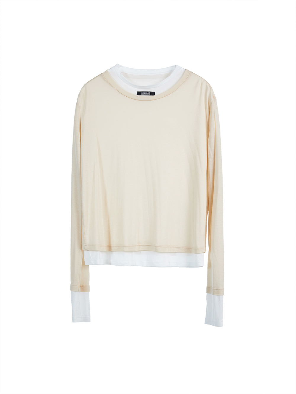 MUKTANK X MODULER Silk-like Faux Two-piece Long Sleeve T-shirt