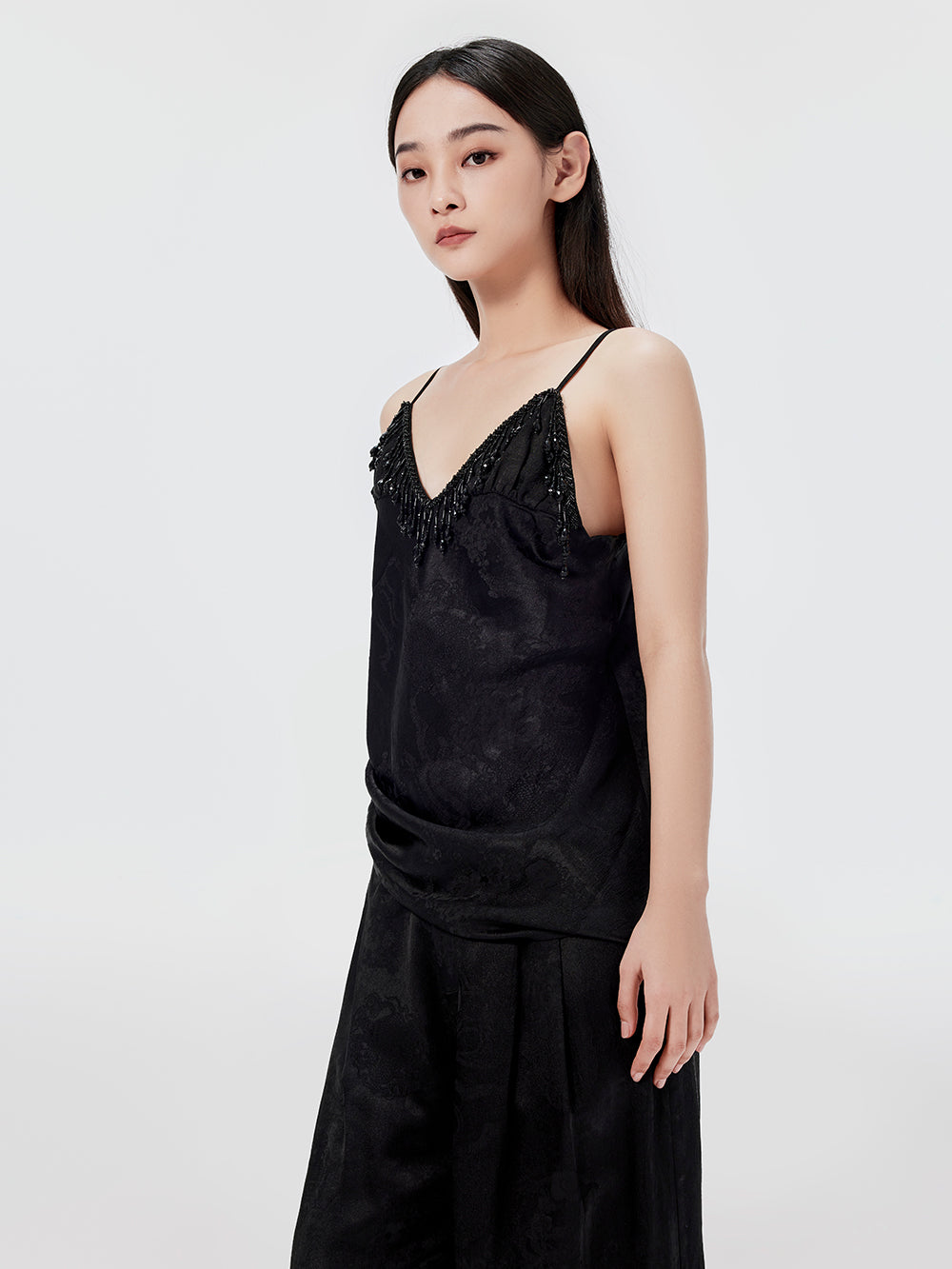 MUKZIN Sexy Suspender Jacquard Pants Suit Two-piece Set