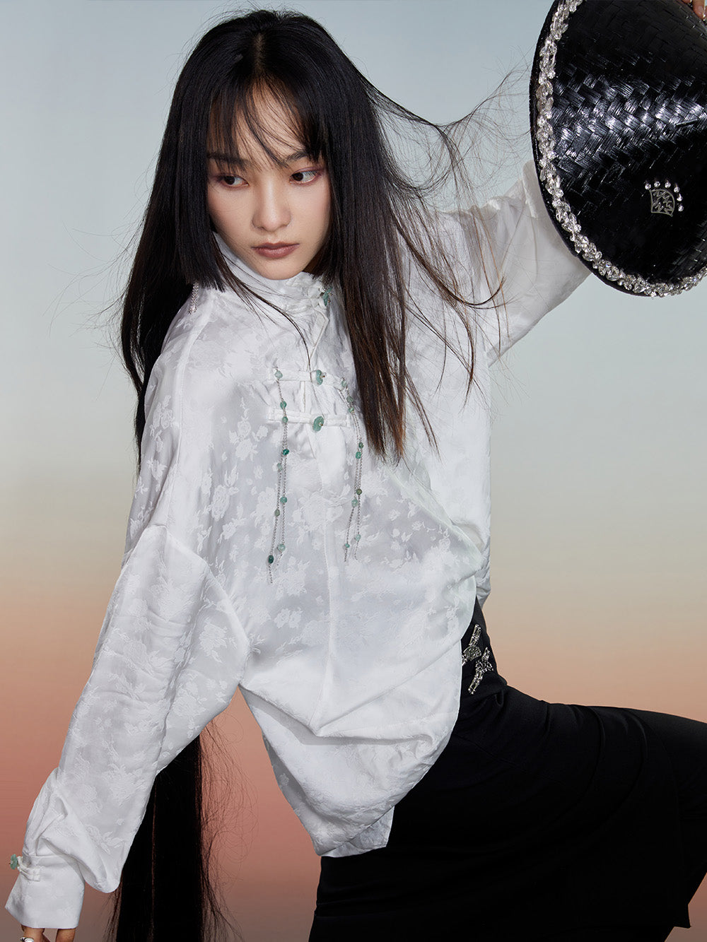 MUKZIN White Loose New Retro Shirt