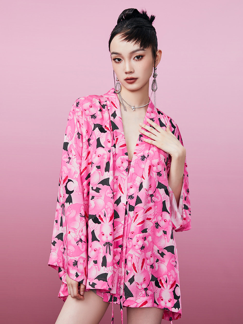 MUKZIN Fashionable Cute Pink Pajamas Set+Socks