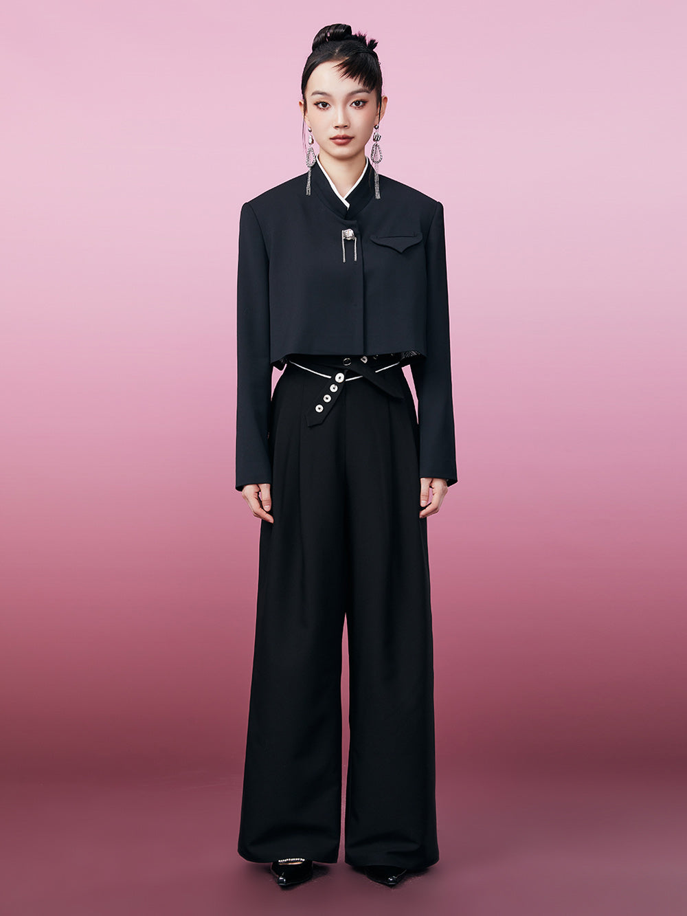 MUKZIN Original Short Black Coat look Slimming